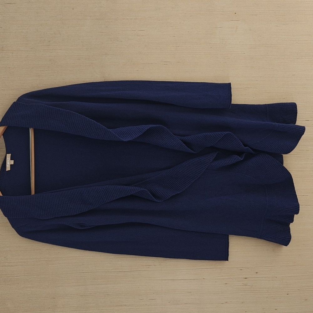 Kier + J 100% Cashmere Ruffled Sweater - Picture 2 of 6